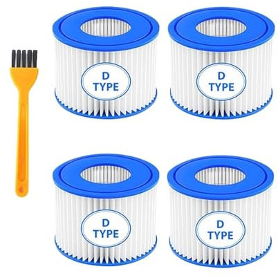 Cartouche filtrante de piscine de type D, compatible avec les spas Summer Hot Tub Waves SFS-600, SFS-350, RP-350, RP-400, RP-600 et RX-600.(4PCS)