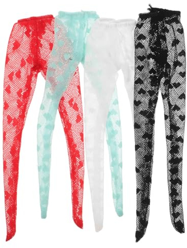Toddmomy 4 Stück Pack Bunte Socken für Puppen Dekorative Strumpfhosen mit Vielseitig Einsetzbar für Modellpuppen