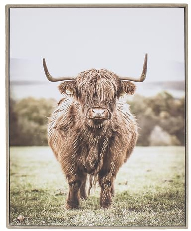 Lesser & Pavey Highland Cow Wall Art for Living Room Decor & Bedroom Walls | Stylish Canvas Wall Art for Home Decor & Decorative Home Accessories | Lovely Birthday Gifts for Women & Men