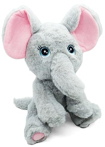 Kuki Kuscheltier Elefant 25 cm - Weiches Plüschtier für Kinder | Flauschig und Kuschelig, Ideal für Jungen und Mädchen - Süß und Liebenswert - Zum Kuscheln und Spielen