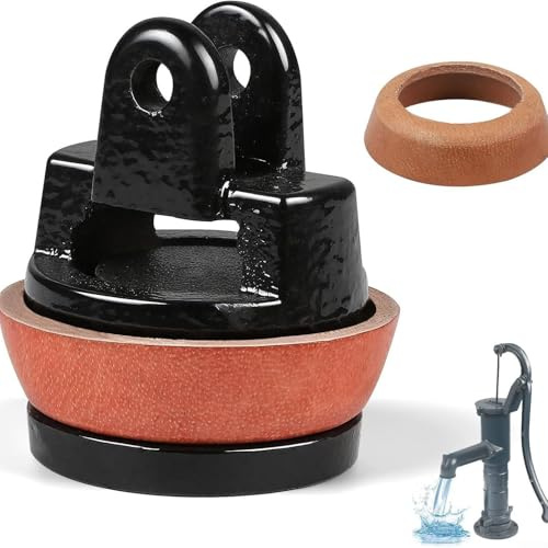 Ersatzkolben für Hand Typ 75, Gusseisen mit Lederdichtung, kompatibel mit Garten- und Springbrunnenpumpen, 90 mm Länge, inklusive Dichtung (M(B)