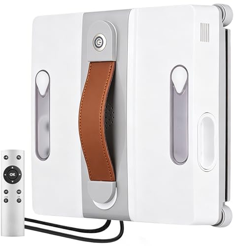 Robot Limpiacristales, 3500pa Limpia Cristales Electrico Ventanas con Mando, 3 Modos Limpieza,Navegación Inteligente,6 Paños de Limpieza, Limpiacristales Electrico para Ventanas, Espejos y Azulejos