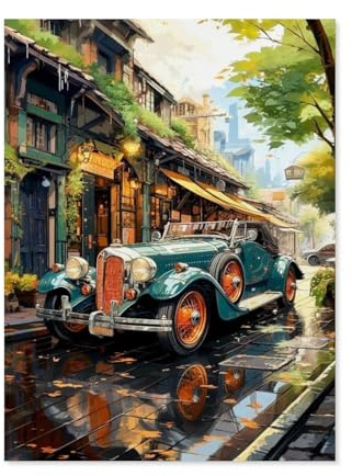 1000Pcs，Vintage Car，Jigsaw Adult Decompression Game Puzzle Students Toy For Children Christmas Birthday Gifts（75x50cm）-AA100