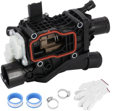 Dokili 9804160380 Thermostatgehäuse Thermostat Kühlmittel Kompatibel mit C4 C5 III 308 508 2.0 BlueHDi Fo-cus MK2 MK3 Ku-ga Ga-laxy Mon-deo DS7Q-8A586-AA 9849443980
