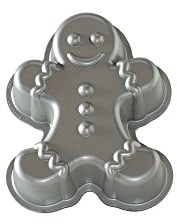 Nordic Ware Gingerbread Man Cast Aluminium Non Stick Cake Pan 6 Cup - Silver