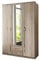 Wimex 064484 Kleiderschrank/ Drehtürenschrank Duo, 3 Türen, 2 Schubladen, 1 Spiegel, San Remo-Eiche
