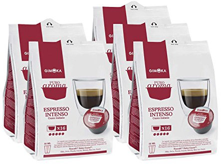Gimoka Puro Aroma Espresso Intenso, Gusto Italiano, Café, Capsules de Café Compatibles avec Nescafé Dolce Gusto, Rouge, 80 Capsules