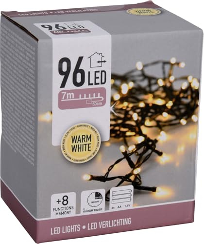 Koopman International b.v. 7 m String Lights 96 LED Warm White Christmas Lights Winter Decoration for Interior and Exterior