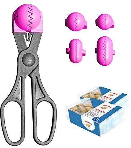 La Croquetera Multiusos Color Rosa-4 moldes Intercambiables para masas + Pack conservación-100% español : Patentado y Fabricado en España, 1 utensilio + 40 bandejas