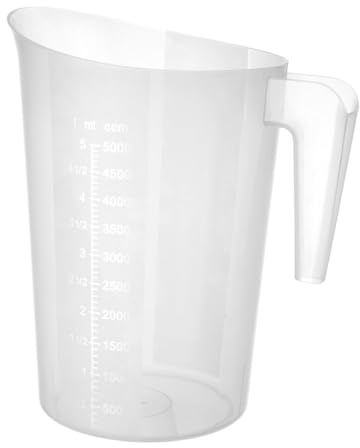 HENDI Messbecher, mit Skalierung, Stapelbar, Bruchsicher, 5,0L, ø210x(H)270mm, Polypropylen