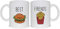 thedifferent Tazas Mug Par Taza Best Friend Panino Patatas fritas 2 Tazas Té / Leche Mejores Amigos Amor Amistad - Idea Regalo