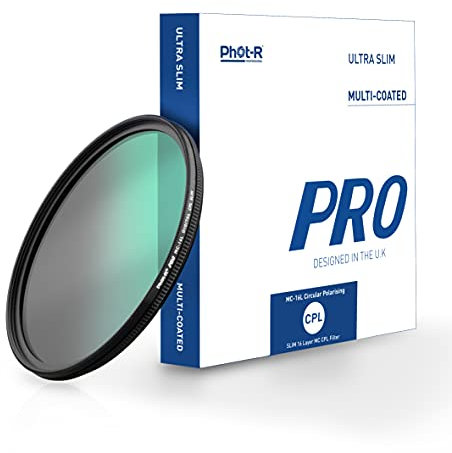 Phot-R Filtro digital de 58 mm PRO 16L CPL de 16 capas multicapa de polarización circular, ultra delgado, filtro de rosca MC polarizado, antiarañazos, Sony, todas las cámaras réflex digitales