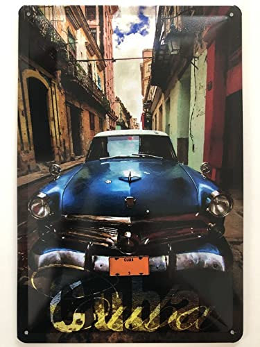 Blechschild 20x30cm gewölbt Cuba Oldtimer Auto Car Kuba Havana Deko Geschenk Schild