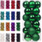 Emopeak Christmas Balls Ornaments 24Pcs, Shatterproof Xmas Balls Baubles Decor or Christmas Tree, Christmas Balls Hanging Holiday Wedding Party Decoration (Grass Green, 1.57-4CM)