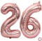 Juland Luftballon Zahl 26 Rosegold Geburtstag Folienballon Helium Folie Pinke Luftballons für Geburtstag Jubiläum 40 Zoll XXL- Riesenzahlen #26