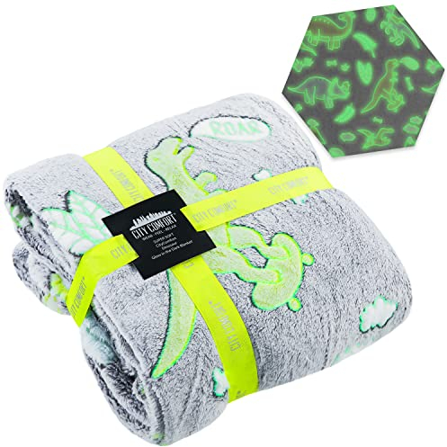 Kuscheldecke Kinder Leuchtend Dinosaurier Warme Fleece Dino Decke Kind Jungen Mädchen Flauschig 150 x 120 cm