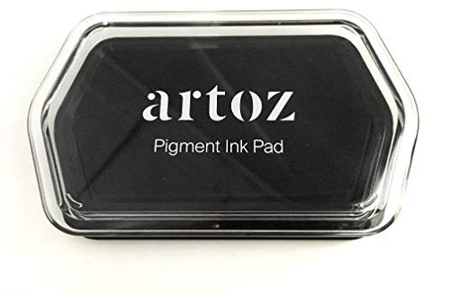 Artoz Stempelkissen in Schwarz – 110 x 68 x 18 mm – metallische Stempelkissen-Farbe zum Stempeln auf Papier, Karten für Einladungen, Grüße oder zur Hochzeit