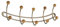 BRESKO Hakenleiste 10 Haken Kleiderhaken Garderobenhaken Garderobenleiste Wandhaken silber Holz 580mm silber/Ahorn