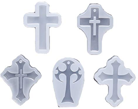 GUMEI 5 uds Forma de Cruz de Silicona Resina epoxi Molde Colgante Manualidades Herramienta de fabricación de Joyas de Bricolaje