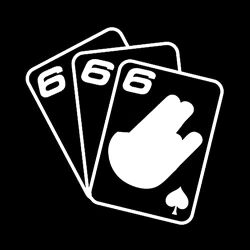 SCSHY Auto-Aufkleber 13.3 * 13.3Cm Lustige Spielkarten Spiel 666 Aufkleber Dekor Vinyl Auto Aufkleber Grafik