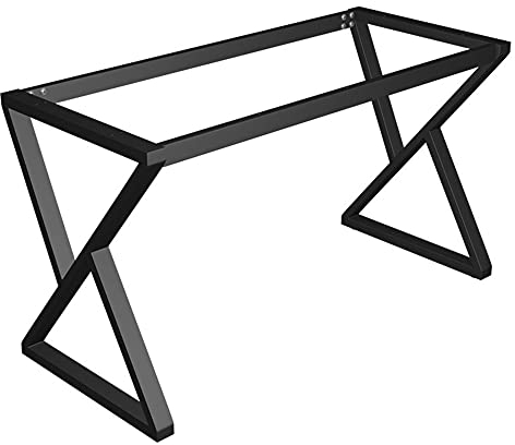 GEREP Eisen Kufengestell Tischkufen Tischgestell Mit Verstellbaren Füßen, for DIY Esstisch, Schreibtisch, Couchtisch, Bank/Schwarz / 115×45×73cm