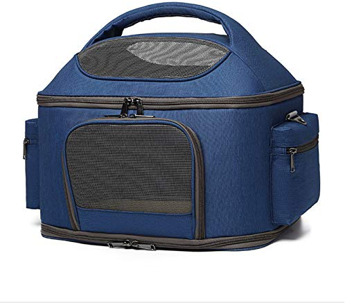 Haustier Tragetasche Katze Welpen Einkaufstasche Airline Zugelassen Pet Handträger für Katze und Hund Tragbare Reise Pet Bag(Blau)