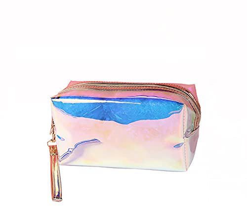 JIHUOO Holografische Makeup Tasche Täschchen Kosmetiktasche Kulturtasche Schminktasche Kosmetikbeutel Kulturbeutel Mäppchen Federtasche