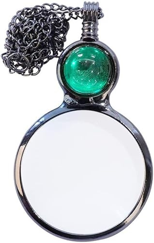 TOFBS Loupe Pendentif Ronde Rétro Chaîne Métallique Grossissement Puissant Lecture Inspection Bijou Vintage Pratique Portable