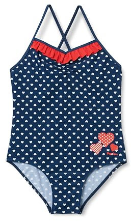 Playshoes UV-Schutz Badeanzug Mädchen Schwimmanzug Badebekleidung, Herzchen, 134/140