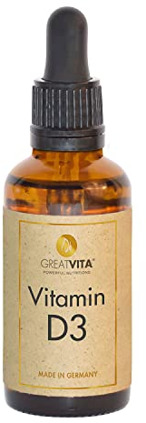 Vitamin D3 Tropfen - 30 ml | 5000 IE | Premium Qualität | 1020 Drops in MCT-Öl - GreatVita