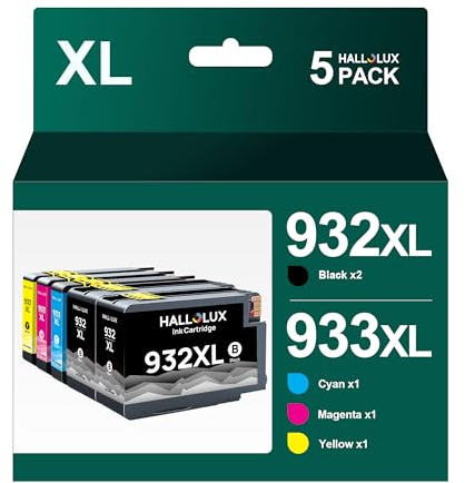 932 933 XL Druckerpatronen Multipack Kompatibel für HP 932 Tintenpatronen, 933 Patronen für HP Officejet 7510 7612 7110 6600 6700 6100 7610 6110 (2 Schwarz, 1 Magenta, 1 Cyan, 1 Gelb)