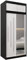 MEBLE KRYSPOL York 2 100 Schlafzimmerschrank mit Zwei Schiebetüren, Spiegel, Kleiderstange und Regalen – 100x240x62cm - Mattschwarz + Mattweiß mit Verlängerung
