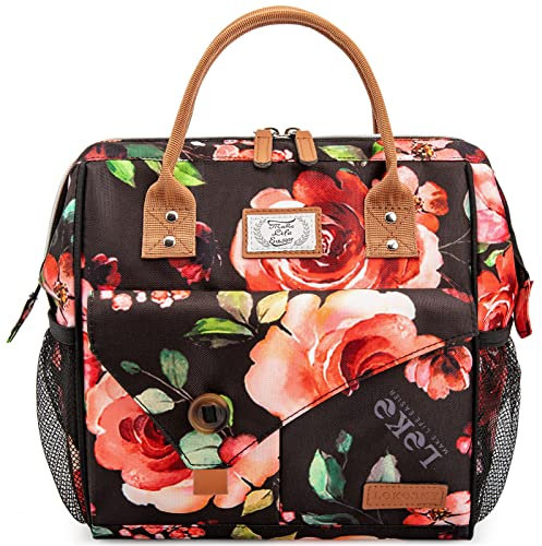 Lekespring Borsa Termica Porta Pranzo 10L | Borsa Frigo Piccola per Donna e Uomo,Ampia Aperta Impermeabile Borsetta Termica con Fodera Isolante,Lunch Bag per Ufficio Scuola Picnic Viaggio,Zafferano