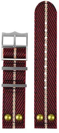 CYSUE Nylon-Armband für Hamilton Stoff-Uhrenarmband, 22 mm Nieten-Armband, 22 mm, Achat
