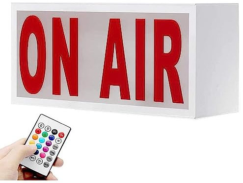 ON AIR LED LIGHT Panneau d'enregistrement Studio Panneau d'avertissement, Lampe de nuit publicitaire, 16 couleurs, Télécommande for enregistrement Radio Bar Pub Décoration de la maison