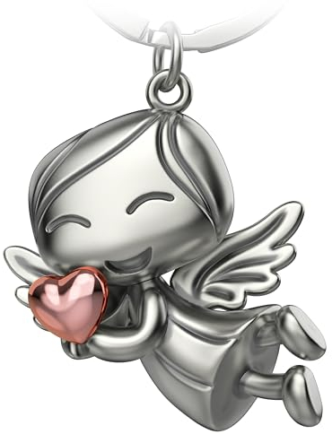 FABACH Schutzengel Schlüsselanhänger Lucky mit Herz - Engel Glücksbringer Schlüsselanhänger Liebe - Geschenk Schutzengel Glücksbringer - Engel mit Herz als Geschenkidee für Freundin
