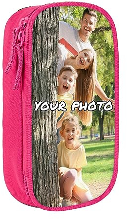 HAOANGZHE Personalisierte Foto Mäppchen, Individuelles Federmäppchen, Schulmäppchen, Federmäppchen mit Foto und Text selbst gestalten und Personalisieren, personalisiertes Fotogeschenk für Geburtstag