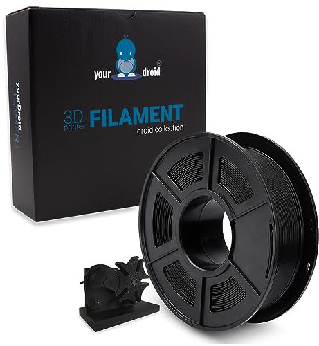 yourDroid PLA Filament Schwarz Matt 1.75mm 1kg Spule 3D-Drucker