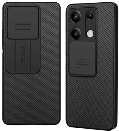 XTCASE für Xiaomi Redmi Note 13 5G Hülle Kameraschutz Handyhülle - Kamera Schutz mit Schieber, Premium Hybrid PC + TPU rutschfest Stoßfest Kratzfest Schutzhülle - Schwarz