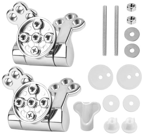 NAVESO Wc Sitz Scharniere Ersatzteile, Toilettendeckel Scharniere mit Absenkautomatik, Scharnier für Toilettensitz aus Zinklegierung, klodeckel scharniere set Passend für alle Toilettensitze(15pcs)