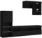 vidaXL Wohnwand 6-TLG., Schrankwand mit viel Stauraum, Anbauwand mit LED-Beleuchtung, Wandmontage Fernsehschrank Wohnzimmer Set Schrank, Schwarz Holzwerkstoff