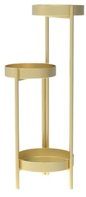 Blumenständer Pflanzenständer Blumentreppe 3-stufiger Metall-Pflanzenständer, Scheiben-Blumenständer, Pflanzenständer Für Wohnzimmer, Balkon, Garten Blumenbank Pflanzenregal Blumenregal ( Color : Gold