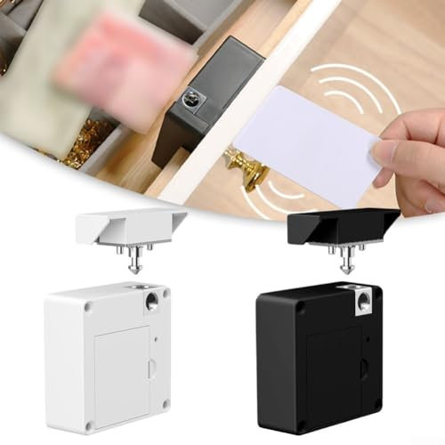Electric Cabinet Locks, Hidden-NFC Lock,Hidden-Locks for Cabinet, for RFID Locks Kit, for Home Office Furniture Drawer Cabinet Cupboard(white)