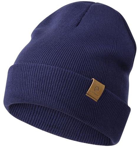 YANIKY Mütze Damen, Herren Mütze Winter, Weich Bequem Warme Strickmütze Unisex, Winddichte Wintermütze, Klassische Beanie Mütze Ideale für Herbst Winter und Frühling (Blau)