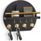 Nekon Key Holder for Wall - 9.8 Inch Apartment Wall Decor with Shelf and 8 Key Hooks, Circular Wood Key Hanger for Home Decor (Black&Gold)