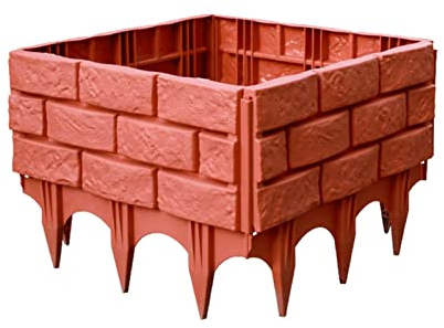 Briques de bordure de jardin – Effet brique de cour | Briques de bordure de pelouse de jardin | Briques de bordure de | Briques de pelouse multifonctionnelles pour fleurs, arbres et herbes