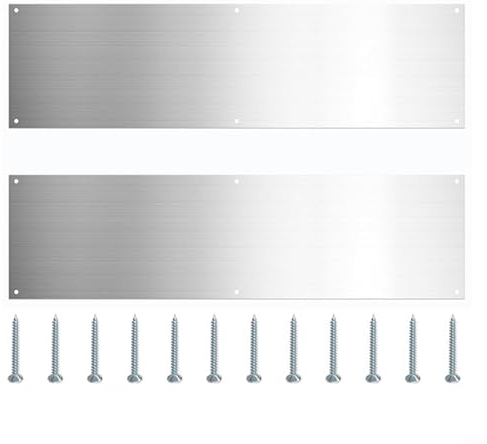 snowchecking Kick Plates Brushed Door for PROTECTION, Stainless Steel Door Kick Plates, 2x Door kick plates+12x Screws