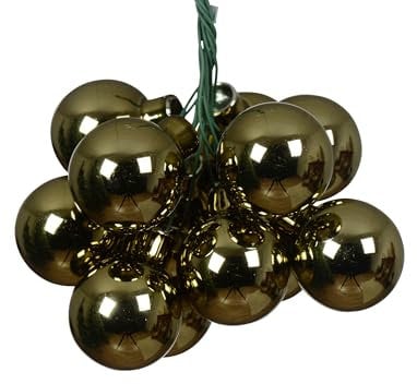 Kaemingk Weihnachtskugeln am Draht Glas 2cm x 12 Stück Spiegelbeeren glänzend - kleine Dekokugeln - Christbaumschmuck & Weihnachtsdeko - Rosmarin