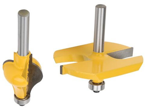 2-teiliges 8-mm-Schaft-Armlehnen-Handlauf-Fräser-Set mit Lager, Scharfer Holzbearbeitungsfräser aus YG6-Legierung, Tischler-Fräser-Werkzeug für Oberfräsen, Gravier- und