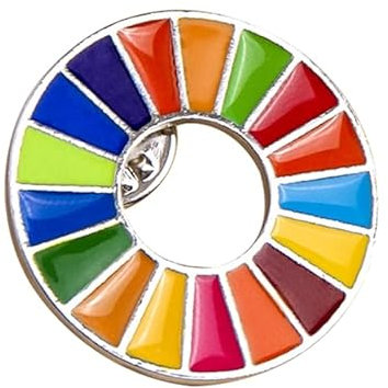 Die Brosche der Ziele für nachhaltige Entwicklung der Vereinten Nationen SDGs Rainbow Pin Badge